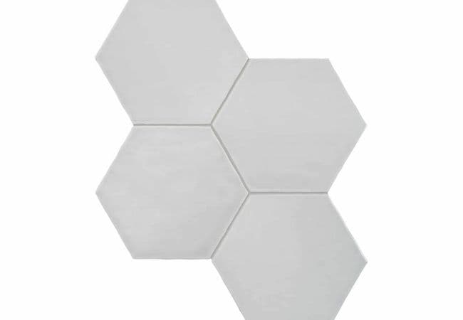 Anatolia Tile Teramoda Silver Porcelain 6 In Hexagon Pressed Glossy — Anatolia Tile & Stone