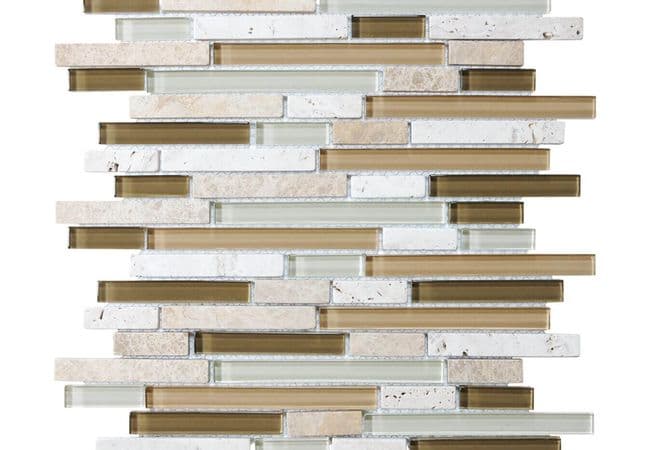 Anatolia Tile Bamboo Glass Stone Random Strip Mosaic — Anatolia Tile & Stone