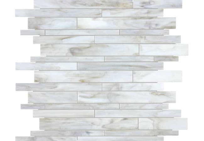 Anatolia Tile Baroque Calacatta Random Strip Mosaic — Anatolia Tile & Stone