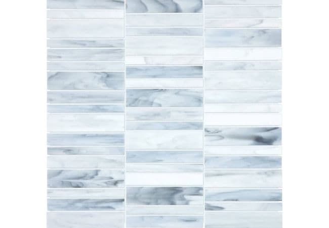 Anatolia Tile Baroque Carrara Random Stacked Mosaic, Anatolia Tile & Stone