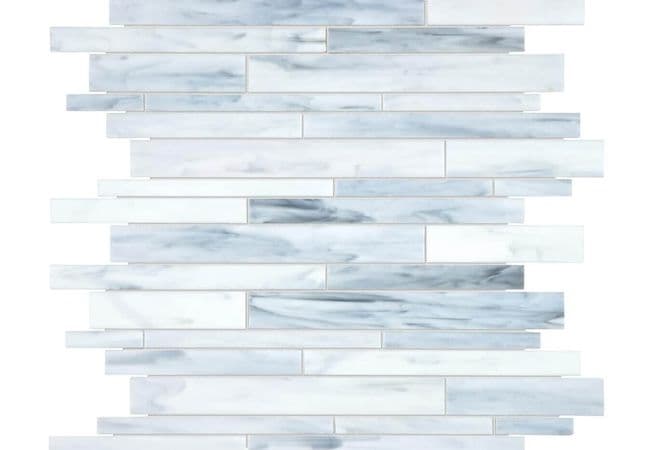 Anatolia Tile Baroque Carrara Random Strip Mosaic — Anatolia Tile & Stone