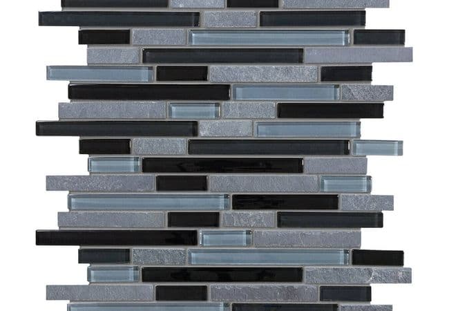 Anatolia Tile Black Timber Linear Blend Mosaic — Anatolia Tile & Stone