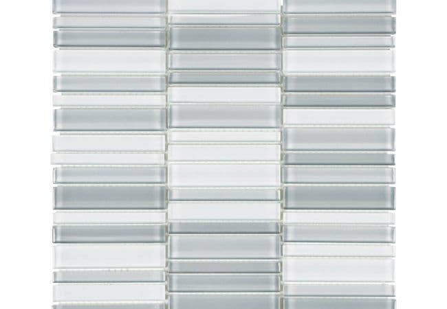 Anatolia Tile Element Glass Shades Of Grey Blend Stacked Mosaic — Anatolia Tile & Stone