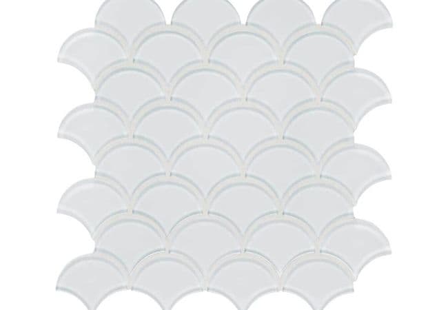 Anatolia Tile Element Ice Glass Scallop Mosaic, Anatolia Tile & Stone