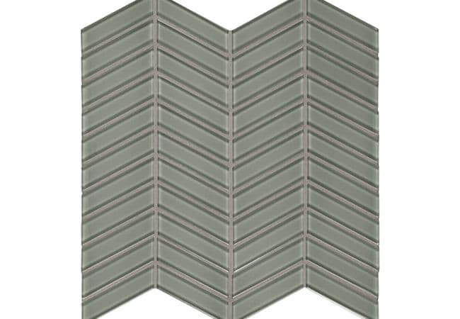 Anatolia Tile Element Smoke Glass Chevron Mosaic, Anatolia Tile & Stone