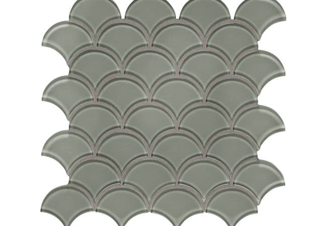 Anatolia Tile Element Smoke Glass Scallop Mosaic — Anatolia Tile & Stone