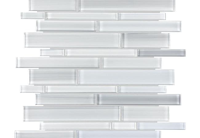 Anatolia Tile Fusion Ice Random Strip Mosaic, Anatolia Tile & Stone