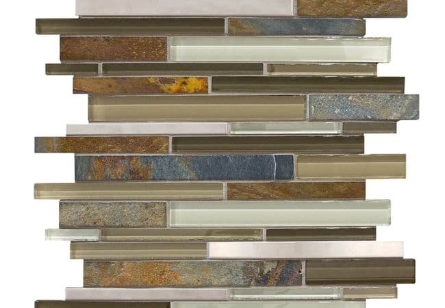 Anatolia Tile Nature Trail Stainless Random Strip Mosaic, Anatolia Tile & Stone