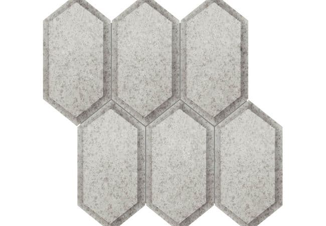 Anatolia Tile Obsidian Antique Silver Mirror Mosaics Beveled Hexagon Mosaic Glossy, Anatolia Tile & Stone