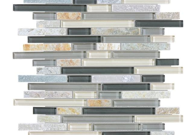 Anatolia Tile Silver Aspen Linear Blend Mosaic — Anatolia Tile & Stone