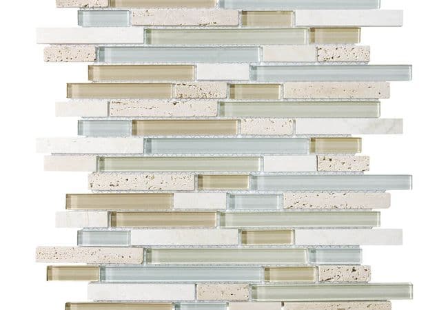 Anatolia Tile Spa Glass Stone Random Strip Mosaic, Anatolia Tile & Stone