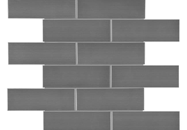 Anatolia Tile Stainless Steel 2 X 6 Brick Mosaic Glossy, Anatolia Tile & Stone
