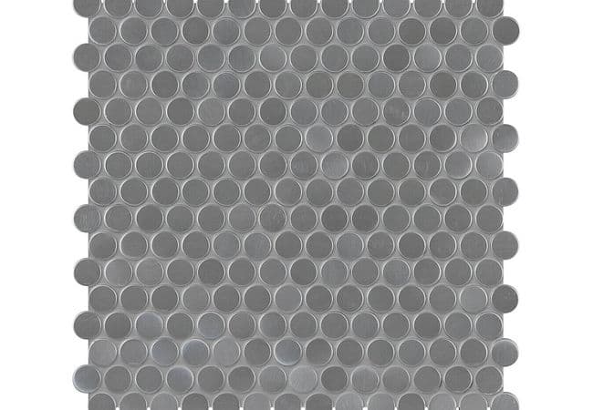 Anatolia Tile Stainless Steel Pennyround Mosaic Glossy — Anatolia Tile & Stone