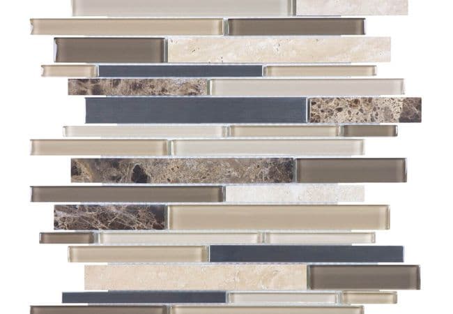 Anatolia Tile Woodland Park Stainless Random Strip Mosaic — Anatolia Tile & Stone