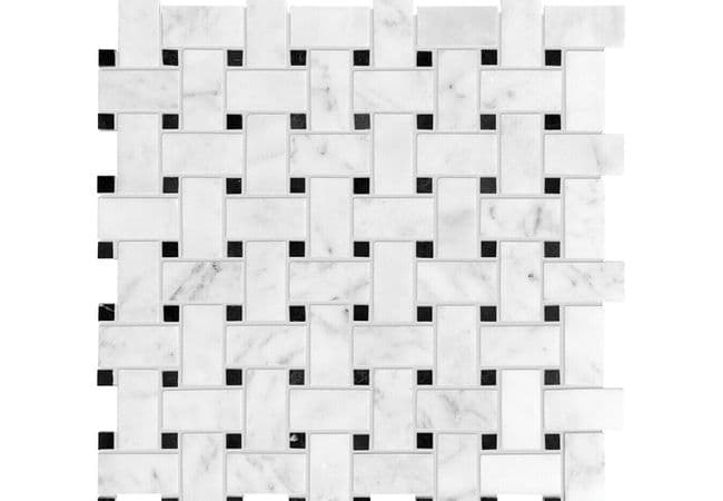 Anatolia Tile Bianco Venatino Basketweave Mosaic Polished / Honed Marble — Anatolia Tile & Stone