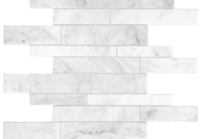 Anatolia Tile Bianco Venatino Random Strip Mosaic Polished / Honed Marble — Anatolia Tile & Stone