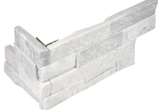 Anatolia Tile Ledgerstone Glacier 6 X 18 Assembled Corner Mosaic — Anatolia Tile & Stone