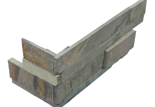 Anatolia Tile Ledgerstone Indian Coast 6 X 18 Assembled Corner Mosaic — Anatolia Tile & Stone