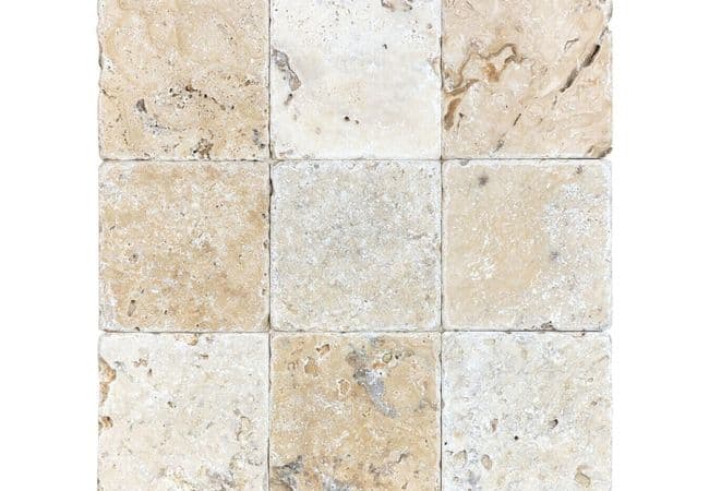 Anatolia Tile Picasso 4 x 4 Tumbled Natural Stone — Anatolia Tile & Stone