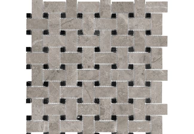 Anatolia Tile Ritz Gray Basketweave Mosaic Polished / Honed Natural Stone — Anatolia Tile & Stone