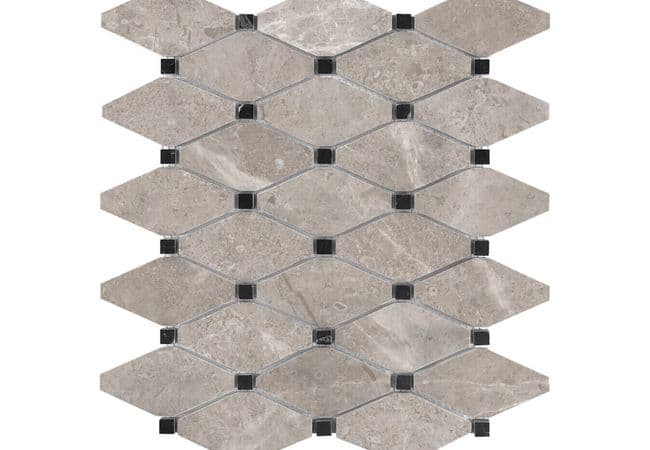 Anatolia Tile Ritz Gray Clipped Diamond Mosaic Polished / Honed Natural Stone — Anatolia Tile & Stone