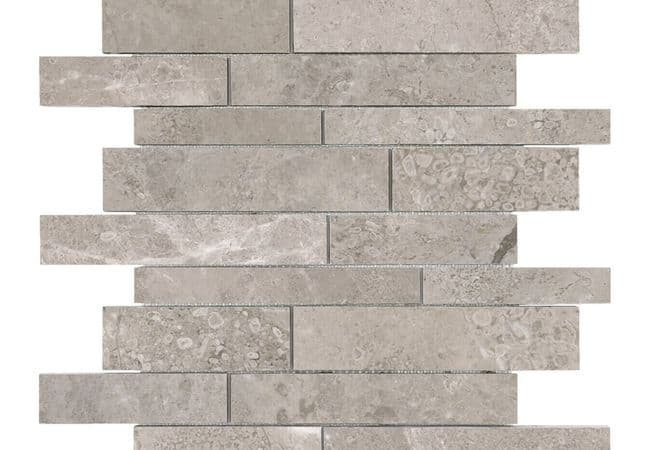Anatolia Tile Ritz Gray Random Strip Mosaic Polished / Honed Natural Stone — Anatolia Tile & Stone