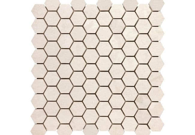 Anatolia Tile Serene Ivory 1.25 Hexagon Mosaic Honed Natural Stone, Anatolia Tile & Stone
