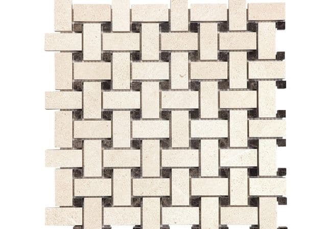 Anatolia Tile Serene Ivory Basketweave Mosaic Honed Natural Stone — Anatolia Tile & Stone