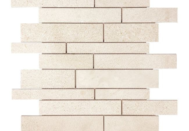 Anatolia Tile Serene Ivory Random Strip Mosaic Honed Natural Stone, Anatolia Tile & Stone