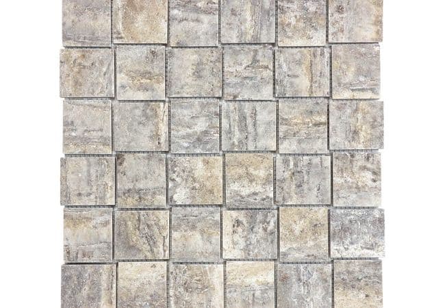 Anatolia Tile Silver Ash 2 x 2 Basketweave Mosaic Honed Veincut Natural Stone — Anatolia Tile & Stone
