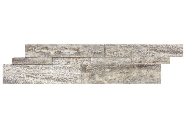 Anatolia Tile Silver Ash Travertine 6 x 24 Cubics Panel Honed Natural Stone — Anatolia Tile & Stone