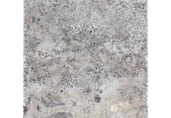 Anatolia Tile Silver Ash Travertine 8 x 8 Chiseled & Brushed Natural Stone — Anatolia Tile & Stone