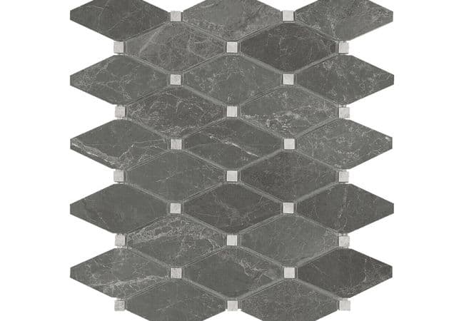 Anatolia Tile Stark Carbon Clipped Diamond Mosaic Polished Natural Stone — Anatolia Tile & Stone