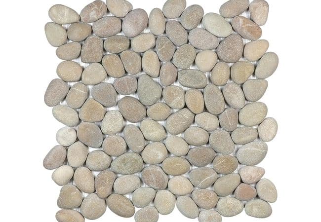 Anatolia Tile Zen Driftwood Tan Natural Pebble Mosaic Matte — Anatolia Tile & Stone