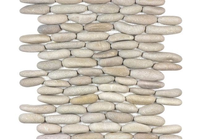 Anatolia Tile Zen Driftwood Tan Stacked Pebble Mosaic Matte — Anatolia Tile & Stone
