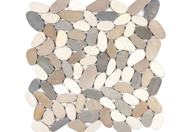 Anatolia Tile Zen Harmony Warm Blend Flat Pebble Mosaic Matte — Anatolia Tile & Stone