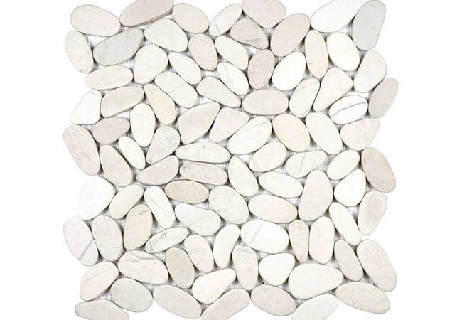 Anatolia Tile Zen Serenity Ivory Flat Pebble Mosaic Matte — Anatolia Tile & Stone
