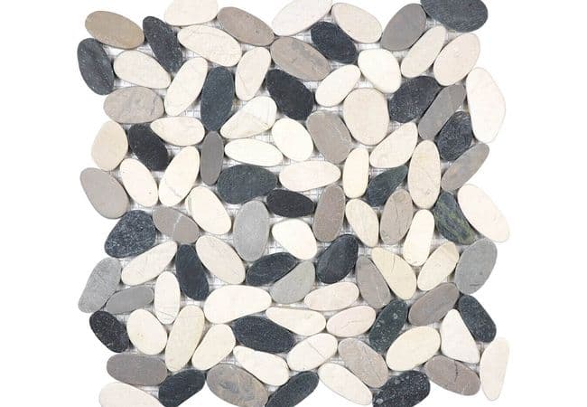Anatolia Tile Zen Tranquil Cool Blend Flat Pebble Mosaic Matte — Anatolia Tile & Stone