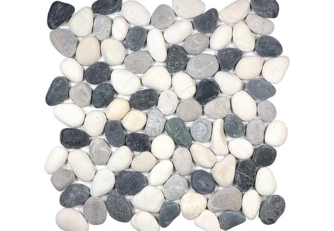 Anatolia Tile Zen Tranquil Cool Blend Natural Pebble Mosaic Matte — Anatolia Tile & Stone