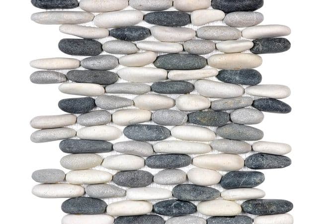 Anatolia Tile Zen Tranquil Cool Blend Stacked Pebble Mosaic Matte — Anatolia Tile & Stone