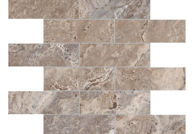 Anatolia Tile Antico Walnut Porcelain 2 x 6 Brick Mosaic Matte — Anatolia Tile & Stone