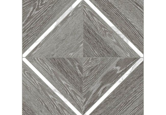 Anatolia Tile Aspen Grey Ridge Porcelain Marquetry w/ Statuario Mosaic Matte — Anatolia Tile & Stone