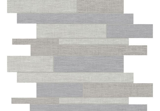 Anatolia Tile Belgian Linen Porcelain Dark Blend Random Strip Mosaic, Anatolia Tile & Stone