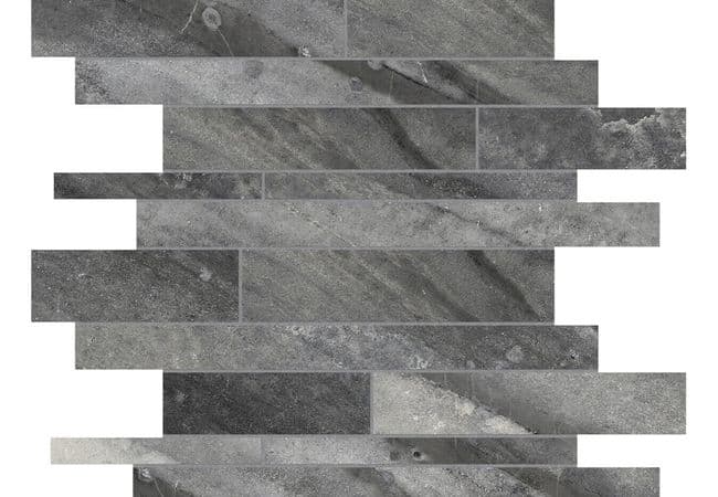 Anatolia Tile Evolution Carbon Porcelain Random Strip Mosaic Matte — Anatolia Tile & Stone
