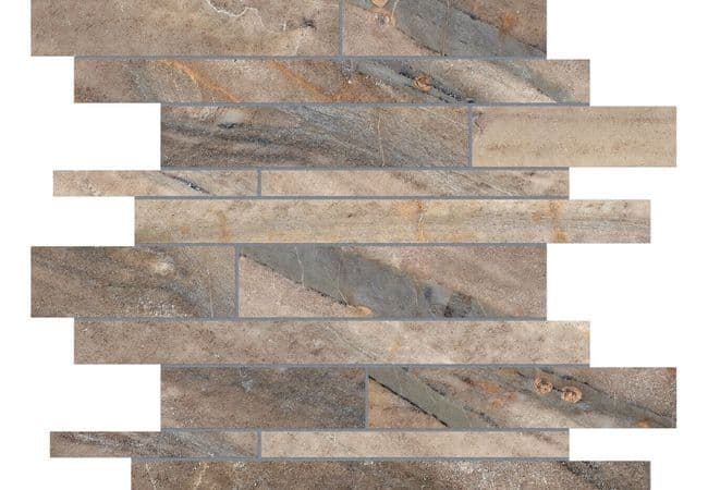 Anatolia Tile Evolution Earth Porcelain Random Strip Mosaic Matte — Anatolia Tile & Stone
