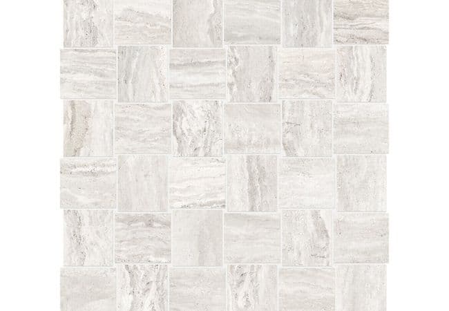Anatolia Tile Precept Ivory Porcelain 2 X 2 Basketweave Mosaic Matte — Anatolia Tile & Stone