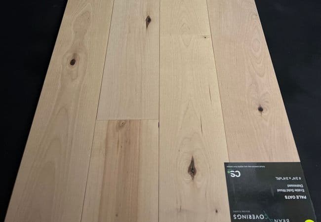 Canadian Standard Brand Coverings Maple Pale Oats 5" x 3/4" Solid Hardwood, Canadian Standard