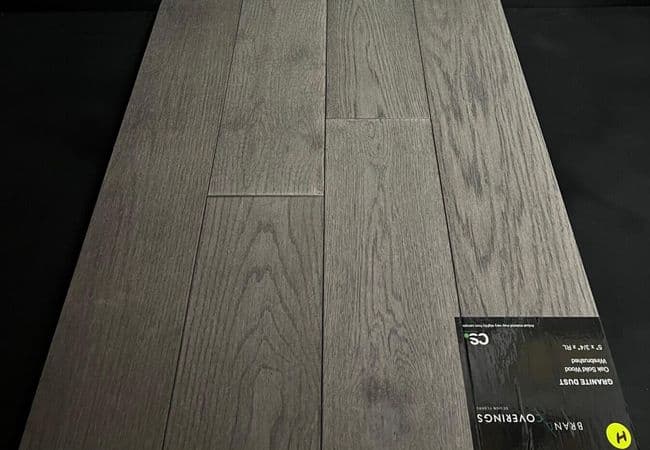 Canadian Standard Brand Coverings White Oak Granite Dust 5" x 3/4" Solid Hardwood, Canadian Standard