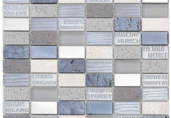 Ciot Tile Cities Wall Mosaic Grey 1''x2'', Ciot Tiles