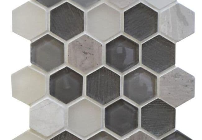 Ciot Tile Genoma Hex Kaolin Blend 1.5'', Ciot Tiles